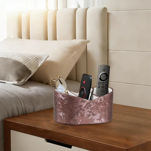 Miniatura 6 de Soporte de Cuero PU para Control Remoto de TV, Organizador de Controles Remotos de 3 Compartimentos para DVD, Blu-Ray, Reproductor Multimedia