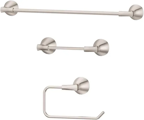 Miniatura 25 de Pfister Willa - Toallero de baño para baño, 24 pulgadas, montaje en pared, atornillado, acabado de níquel cepillado, BTBWLL2K