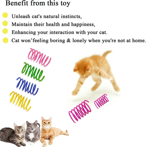 Miniatura 3 de Juguetes de primavera para gatos, bobinas rebotantes, juguete de resorte en espiral para gatos de interior, juguetes interactivos pesados