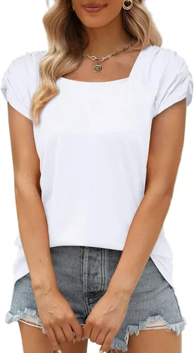 Miniatura 8 de Shirts for Women Dressy Casual 2023 Tshirts Beach Teacher Shirt Going Out Work Tops Short Sleeve T-Shirts