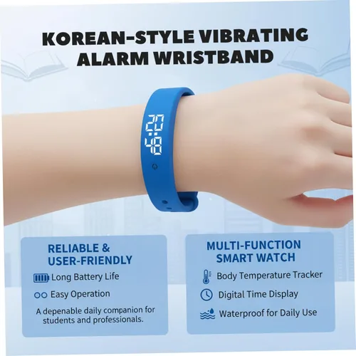 Miniatura 5 de Pulsera de alarma vibratoria con seguimiento de fitness, alarma de vibración silenciosa y diseño impermeable para durmientes pesados, estudiantes