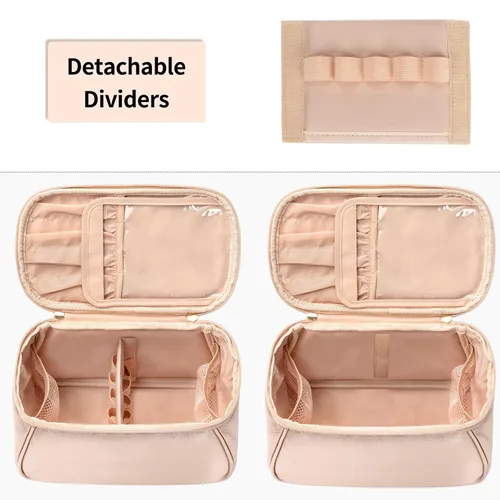 Miniatura 2 de OCHEAL Bolsa de maquillaje grande, bolsa organizadora de maquillaje, bolsas de cosméticos para mujer, bolsa de viaje para artículos de aseo