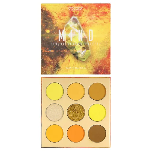 Miniatura 10 de Docolor Paleta de sombras de ojos de 9 colores, sombras de ojos amarillas, paletas de sombras de piedras preciosas, sombras altamente pigmentadas