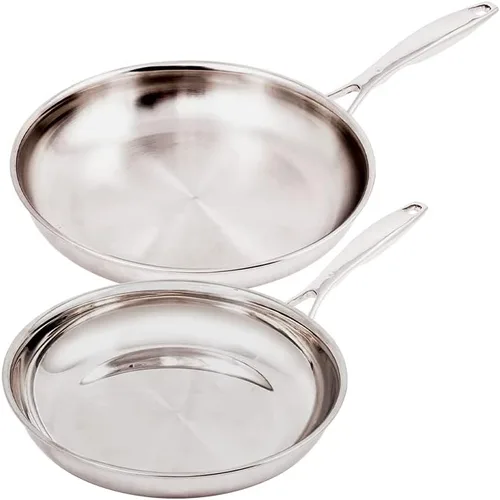 Miniatura 4 de Swiss Diamond Premium Clad - Juego de utensilios de cocina de acero inoxidable de 5 capas de 10 piezas con acabado exterior satinado, juego de ollas