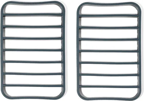 The Silicone Kitchen Asador de silicona extra grande, apto para lavavajillas, sin BPA, no tóxico, 7 x 10.75 pulgadas, azul marino, paquete de 2