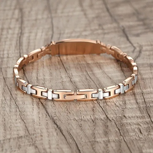Miniatura 14 de LinnaLove Lady Medical Alert - Pulseras médicas de acero inoxidable para mujer, 7.5 pulgadas