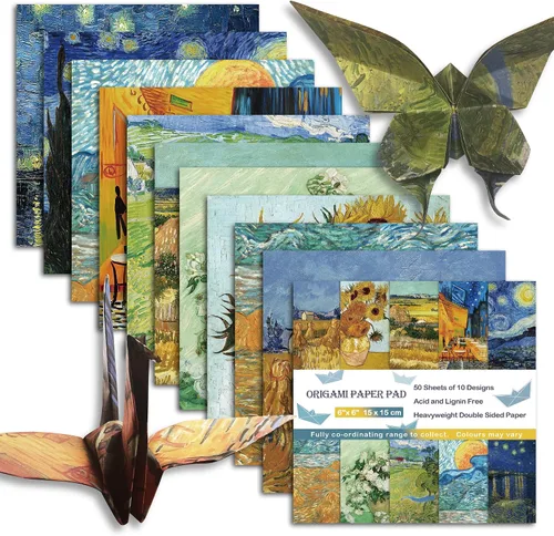 Miniatura 22 de Kit de papel para Origami, doble cara, 100 hojas, 20 colores, 6 pulgadas, cuadrado japonés Chiyo, fácil de doblar, para manualidades, bricolaje