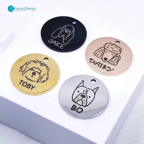 Miniatura 2 de Etiquetas de identificación de mascotas grabadas, etiquetas de identificación personalizadas para mascotas, etiquetas de identificación de mascotas