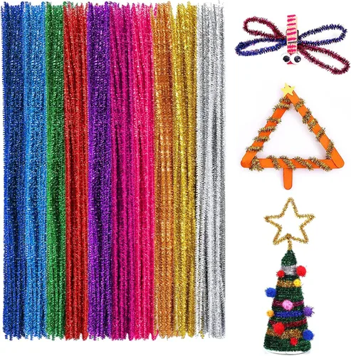 Anvin 100 tallos de felpilla de 10 colores para bricolaje, manualidades, decoración, proyectos escolares creativos (0.236 in x 12 pulgadas, colores