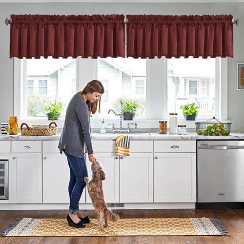 Miniatura 48 de Cortinas de cocina negras Ladity - 2 paneles de cortinas cortas opacas, 36 pulgadas, privacidad, niveles de café, cortinas de granja para ventana