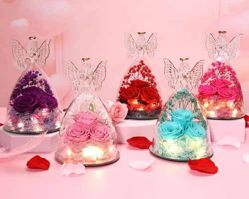 Miniatura 4 de Ocosy Regalos de rosas para el Día de la Madre para ella, regalos de rosas grandes para mujeres, rosas reales para siempre en figuras de ángel