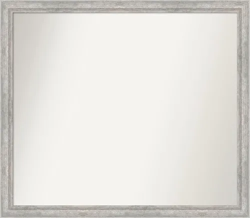 Miniatura 127 de Amanti Art Espejo de baño plateado para sobre fregadero, 23 x 23 pulgadas, espejo cuadrado plateado en ángulo, marco de madera moderno medio, se
