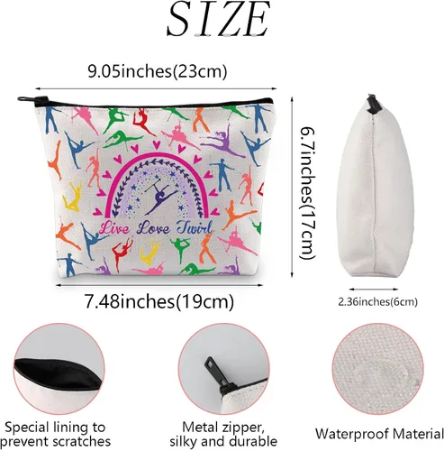Miniatura 4 de WSNANG Baton Twirler Bolsa de cosméticos Live Love Twirler Bolsa de maquillaje Twirler Regalo para mamá Regalo de Baton Girando Regalo Gimnasta