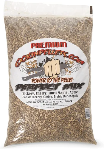 CookinPellets Perfect Mix - Parrilla de madera dura natural, nogal, cereza, arce duro y manzana, pellets de madera para parrilla de pellets y