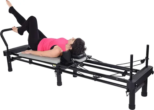 Miniatura 7 de AeroPilates Pilates Reformer Machine, Gym Equipment for Resistance Workout, Strength & Fitness Training - Foldable & Compact Gris