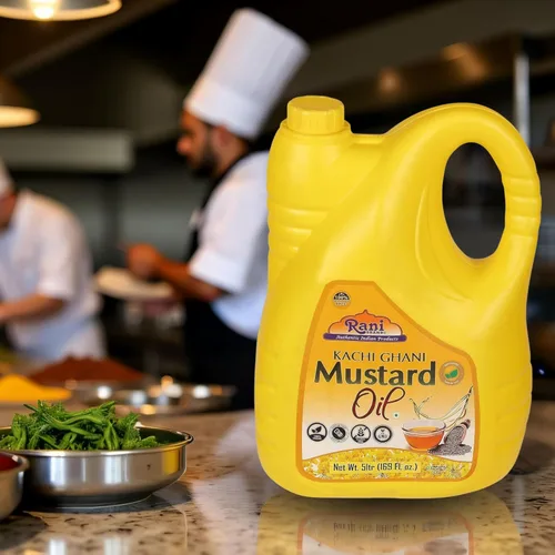 Miniatura 4 de Aceite de Mostaza Rani (Kachi Ghani) 169 Onzas (5 Litros) SIN GMO Sin Gluten Vegano 100% Natural Kosher