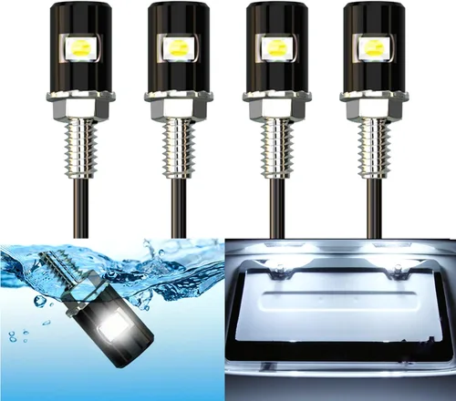 Miniatura 8 de Luz para matrícula, tornillo de matrícula, LED, superbrillante 12 V, impermeable, bombilla LED para placa de matrícula, para motocicleta, camión