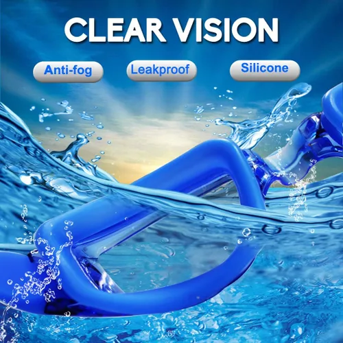 Miniatura 5 de EverSport Gafas de Natación Paquete de 2 Gafas de Natación Antivaho para Adultos, Hombres, Mujeres, Jóvenes y Niños Cristal azul y negro