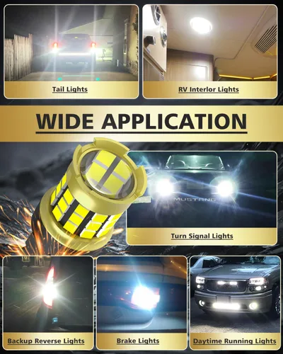 Miniatura 79 de 1156 Bombillas LED Ámbar Amarilla Luz de Señal de Giro 400% de Brillo 1141 1003 7506 Bombillas LED P21W Usadas para Luces Intermitentes Luz Trasera