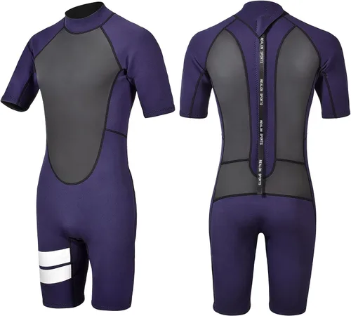 Miniatura 8 de Traje de neopreno de 0.118 in para hombre y mujer, de piel lisa, de neopreno, con cremallera trasera, agua fría, mantiene el calor para surf