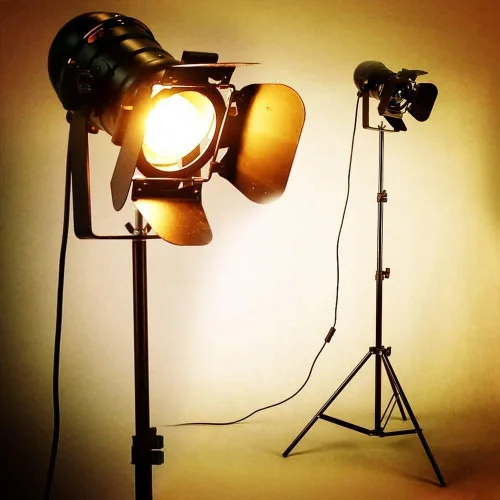 Miniatura 2 de Trípode retro vintage industrial negro ajustable lámpara de pie luz de estacionamiento, cable de 16.4 ft con interruptor de pie, luz