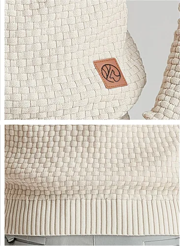Miniatura 5 de Zaitun - Sudadera de punto con capucha para hombre, de manga larga, color liso, suéter con capucha