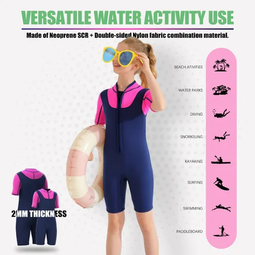 Miniatura 3 de Traje de neopreno para niños y niñas, 3/0.079 in, traje térmico completo para natación, surf en agua fría