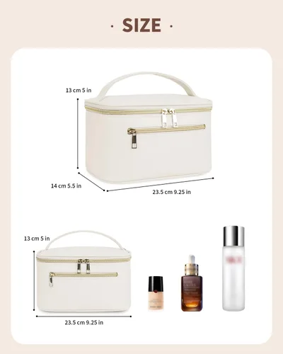 Miniatura 3 de Bolsa de maquillaje Wandering Nature, estuche organizador de viaje para maquillaje y brochas de cosméticos para mujer en cuero vegano ecológico
