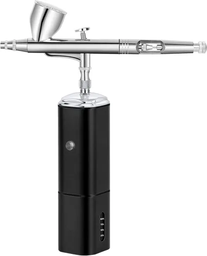 Miniatura 6 de Casubaris - Kit portátil de aerógrafo sin cable con compresor, bolígrafo de aire de doble acción recargable y con parada automática reemplazable