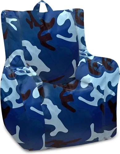 Miniatura 99 de Posh Beanbags - Sillón puff grande, 38 pulgadas, color azul rey sólido Nylon suave - Azul real