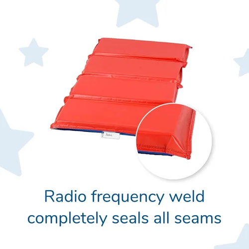 Miniatura 6 de Children's Factory Angels Tapete para Siesta de Niños Pequeños de 2" de Grosor, Rojo-Azul, Tapete para Dormir Impermeable de 4 Secciones