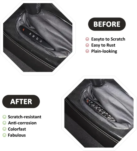 Miniatura 2 de Pegatinas de fibra de carbono suave para coche, indicador de cambio central para Chevrolet Corvette C6 2005-2013, calcomanías de ajuste de marco