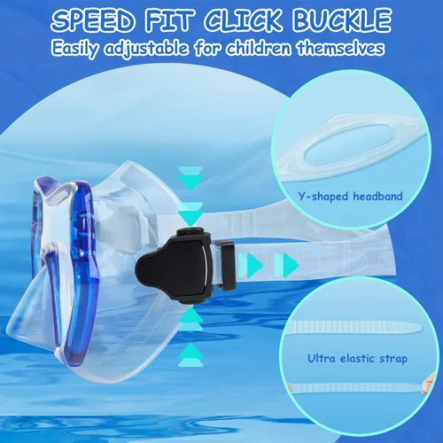 Miniatura 6 de Gafas de natación para niños con cubierta de nariz para jóvenes de 8 a 15 años, antivaho HD Visión Gafas de piscina gafas de natación de agua