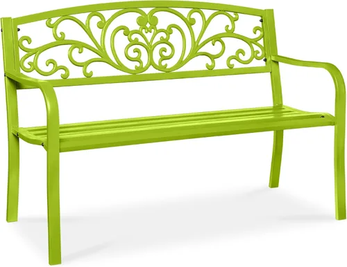 Miniatura 18 de Mejor Elección Productos 50 in patio parque banco de jardín patio marco de acero inoxidable muebles al aire porche silla, L, Negro