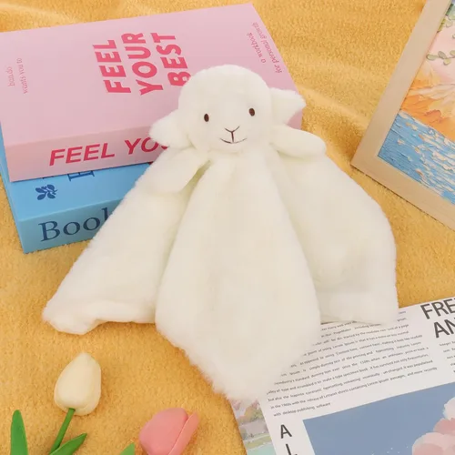 Miniatura 2 de Apricot Lamb Manta de felpa de lujo de oveja blanca de cordero blanco, manta de seguridad con animales de peluche, manta de personaje para el cuarto