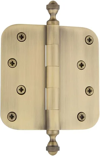 Miniatura 101 de Grandeur Hardware 824304 Bisagra residencial con punta de bellota de 3.5 pulgadas con esquinas de radio de 5/8 pulgadas en peltre antiguo