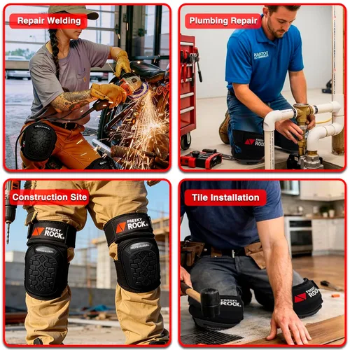 Miniatura 8 de Rodilleras para hombre, rodilleras de construcción para trabajo con tapa antideslizante de alta resistencia, rodilleras de trabajo con acolchado