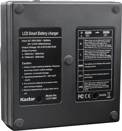 Miniatura 6 de Kastar Paquete de 4 baterías NP-F980EXP y cargador rápido dual CH04 compatible con SWIT CM-S75C CM-S75F Teradek Wave Smart Streaming
