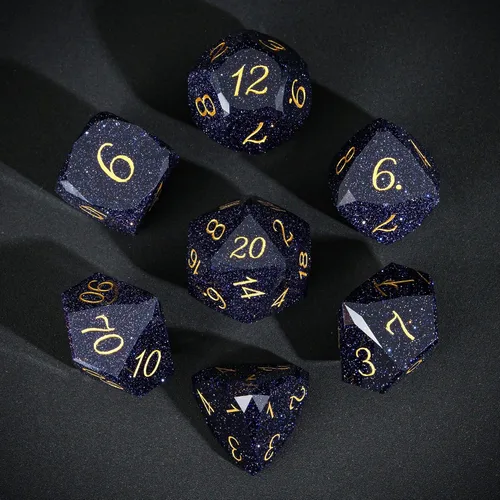Miniatura 14 de UDIXI Juego de dados de piedras preciosas de amatista, dados DND de piedra de cristal D&D con estuche de regalo para juegos de rol y juegos de mesa