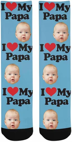 Miniatura 3 de InterestPrint Calcetines personalizados con fotos familiares para hombres y mujeres, sube tu imagen familiar memorable única, Blanco