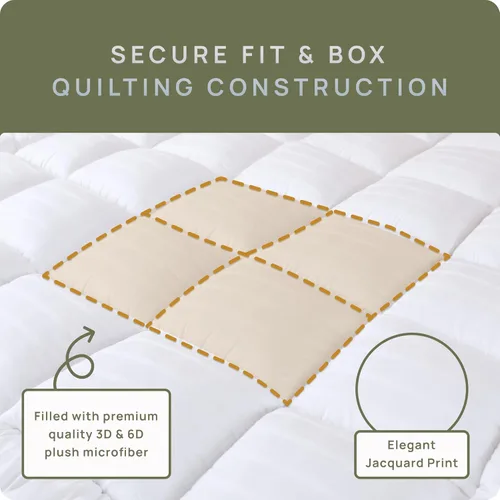 Miniatura 6 de Cubrecolchón de felpa extra grueso Twin XL para dormitorio universitario, suave y refrescante con superficie acolchada (Pillow Top) para aliviar