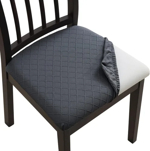 Miniatura 7 de Fuloon Fundas de Cojín de Asiento Impermeables 4 PCS, Fundas de Asiento de Silla Jacquard Elásticas Lavables Fundas Deslizantes de Asiento