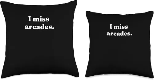 Miniatura 3 de I Miss Arcades Retro 80s and 90s Gaming Nostalgia Gamer Throw Pillow