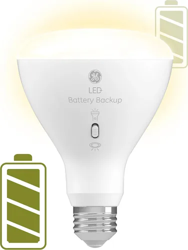 Miniatura 8 de GE Focos LED con batería de respaldo, focos LED recargables A21 para cortes de energía y emergencias, linterna, 3 temperaturas