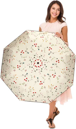 Miniatura 5 de Cuby Paraguas UV compacto plegable paraguas ligero portátil manual paraguas de viaje para resistente a la lluvia y 99% de protección UV con Negro