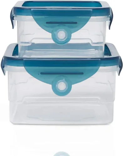 Miniatura 4 de Handy Gourmet Flexi-Top - Recipientes reutilizables, sin BPA, cuadrados, juego de 2