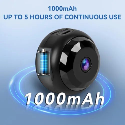 Miniatura 7 de Mini cámara oculta WiFi 4K, alimentación de video en vivo, batería de 1000 mAh, cámara de seguridad cubierta para interiores, para el hogar, monitor