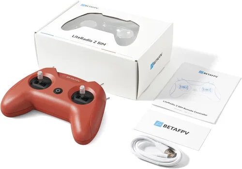Miniatura 7 de BETAFPV LiteRadio 2 SIM Drone Simulador de Vuelo Controlador para FPV Entrenamiento de Pilotos Principiantes, Compatible con la mayoría de Rojo
