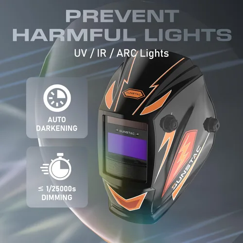 Miniatura 2 de Sunstac Casco de soldadura de claridad óptica 1/1/1/1, color verdadero, oscurecimiento automático, capucha de soldadura de sombra ancha 4/9-13