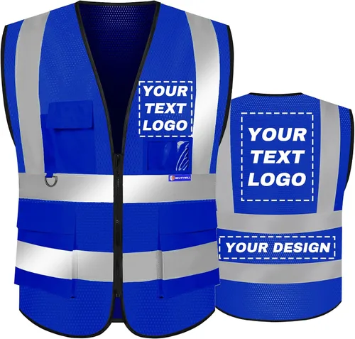Miniatura 42 de BeautyWill Chaleco de seguridad personalizado con logotipo reflectante de alta visibilidad Clase 2 de alta visibilidad Seguridad Chaleco de trabajo